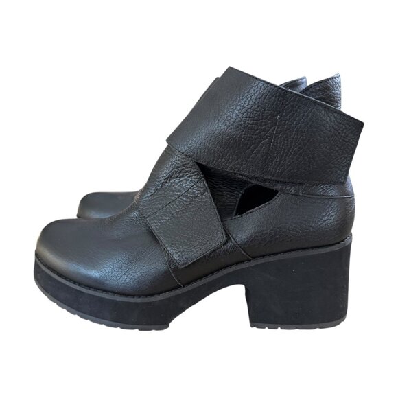 Shellys London Womens Leather Platform Ankle Boot Black Size 9 Moto - Picture 5 of 12